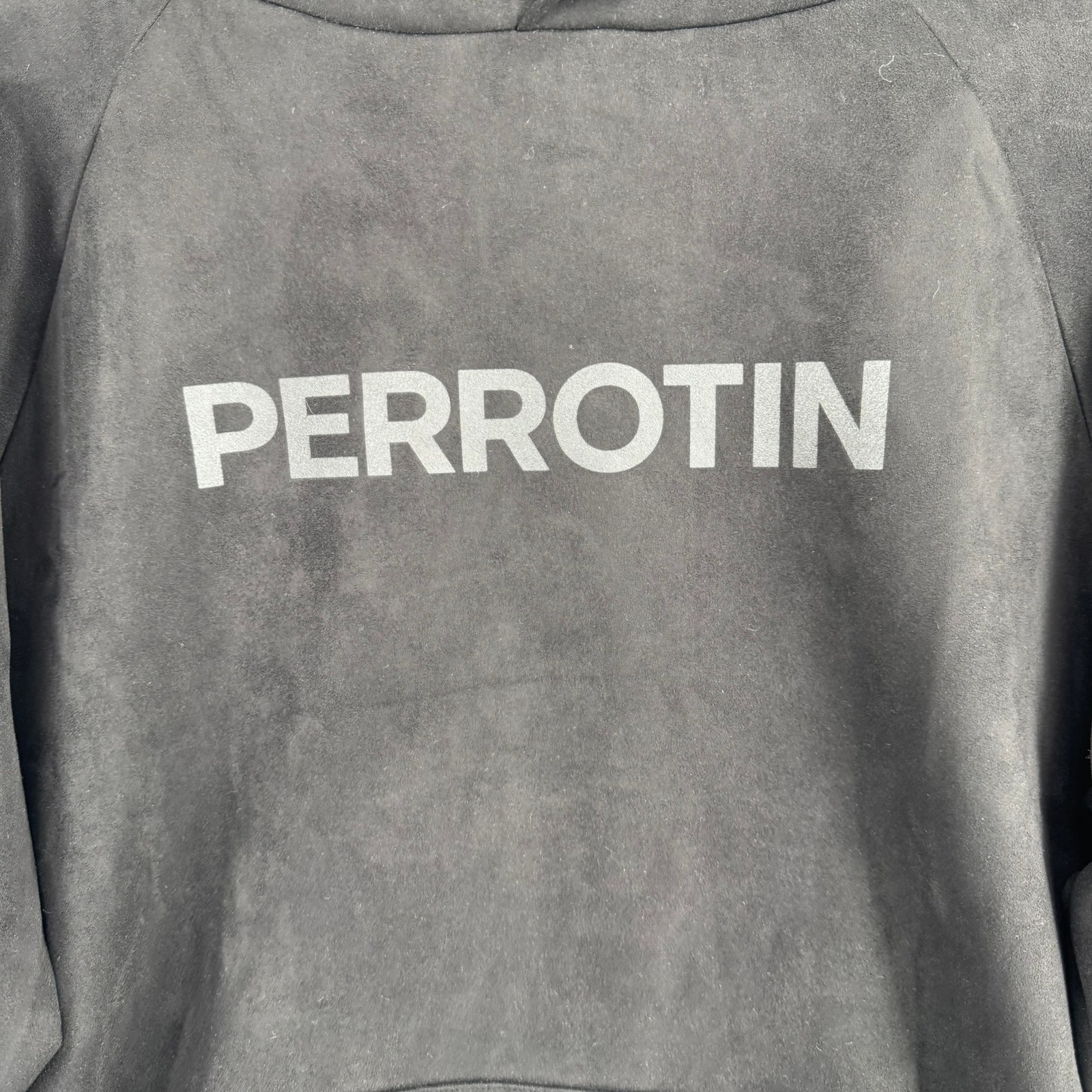 Son Of The Cheese Perrotin Faux Suede Hoodie Sweatshirt Adult Large Black — image 3 of 8